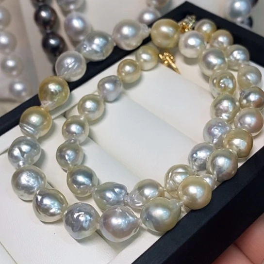 海水珍珠银S925镶嵌颈饰9-12