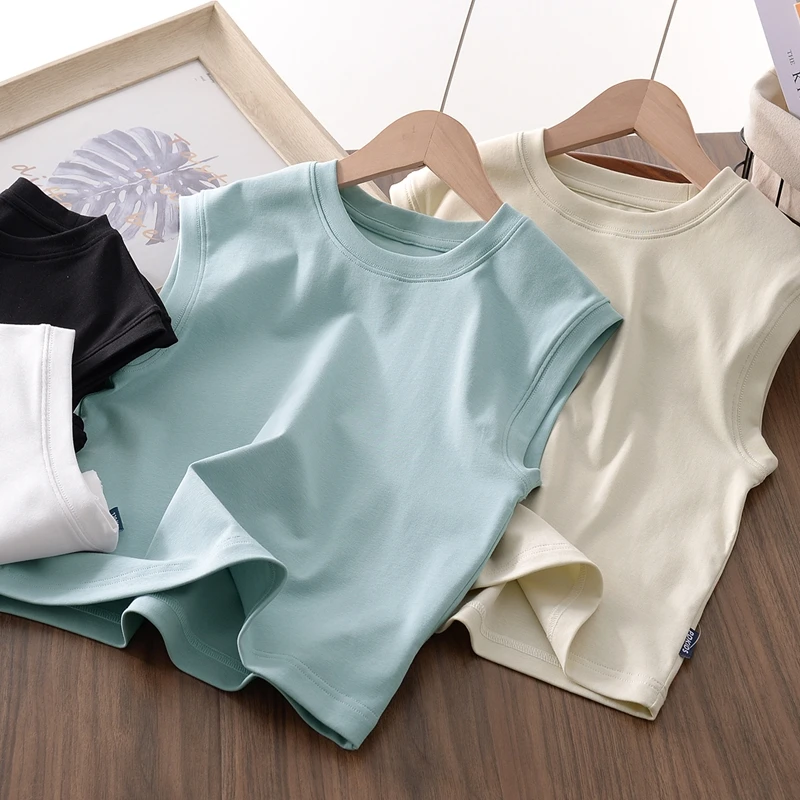 男童夏季新款奥戴尔背心儿童中大童纯色无袖简约时尚百搭6128