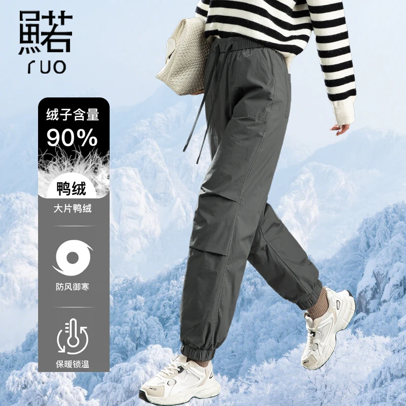 工装羽绒裤女外穿保暖加厚休闲棉裤女2025新款冬零下40度防寒长裤