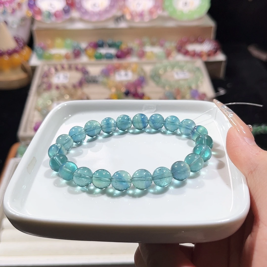 未镶嵌手链萤石魔鬼蓝绿