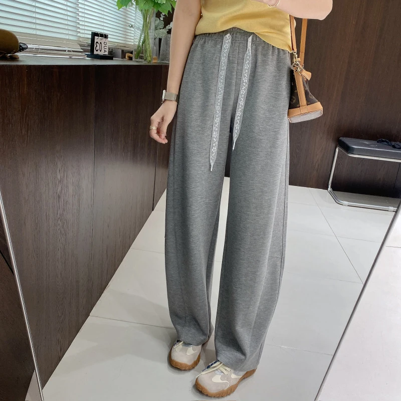 IMFLY金小金自制女装 休闲裤DYK2596春季蕾丝抽绳休闲香蕉神裤