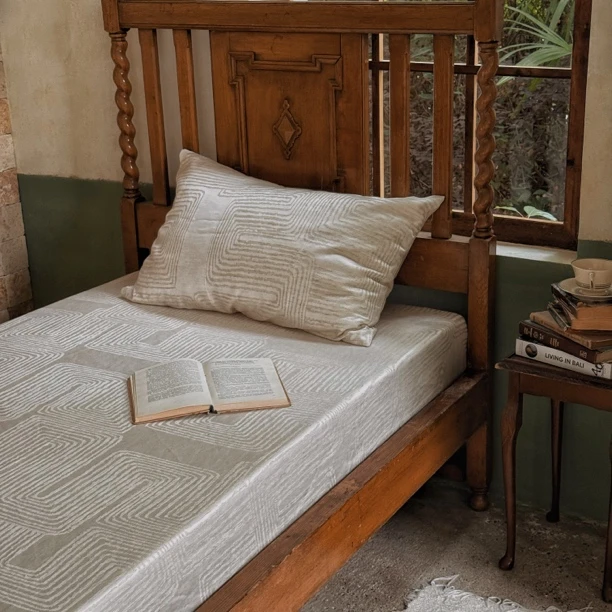 【卡萨曼斯-竹麻三件套】天丝竹麻混纺 高级奢光感凉席三件套