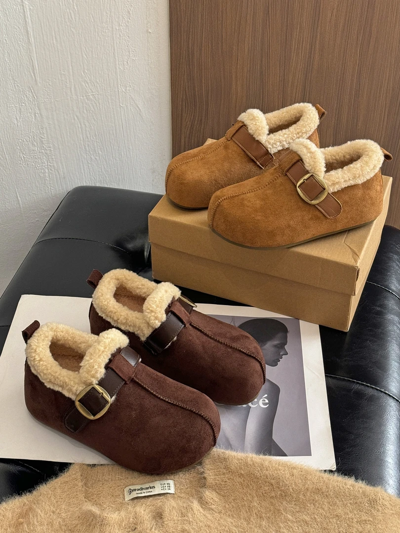 时尚棉鞋女2025新款冬季勃肯鞋厚底全包加绒加厚鞋子保暖雪地靴