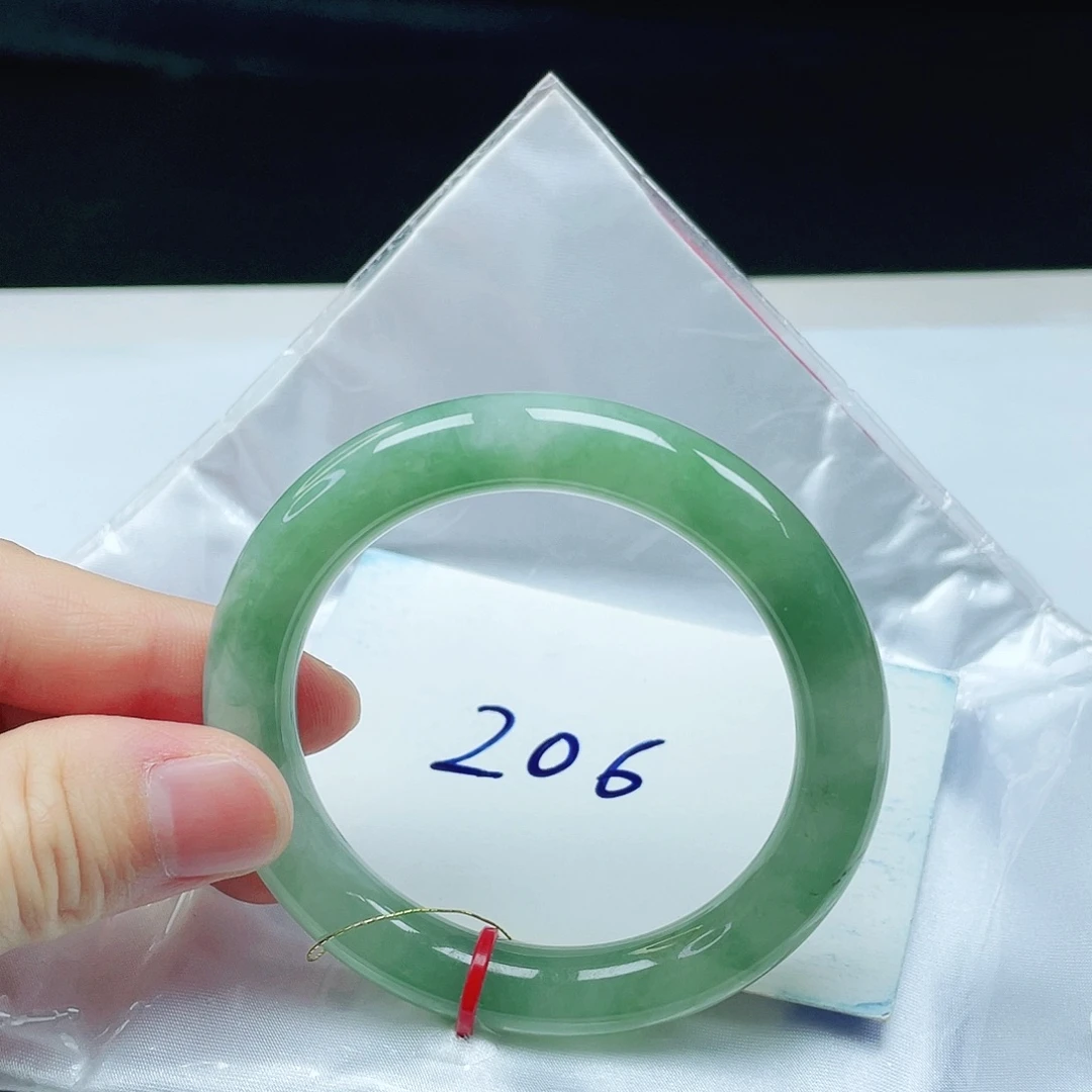 翡翠未镶嵌手镯53➕圈口圆条