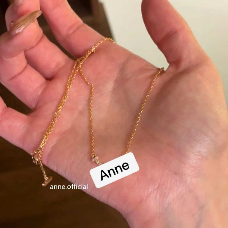 铜合金项链 【X500】轻奢微笑满锆精致气质项链