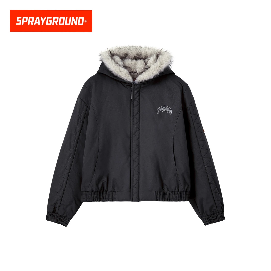 SPRAYGROUND鲨鱼嘴棉服美式休闲潮流保暖连帽宽松免烫GC WE141201
