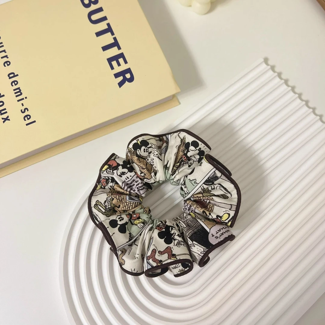 自制米奇小众报纸卡通可爱童趣包边ins发圈新款大肠米老鼠发绳