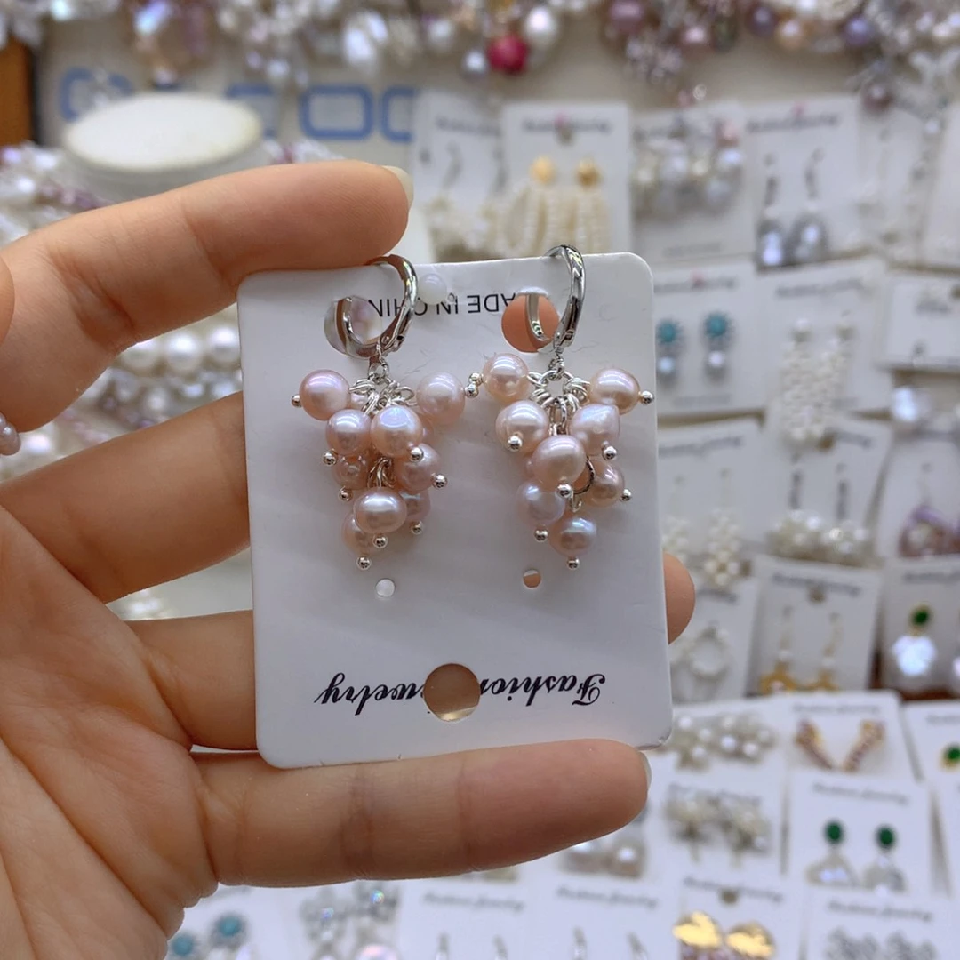 合金淡水珍珠耳饰项链