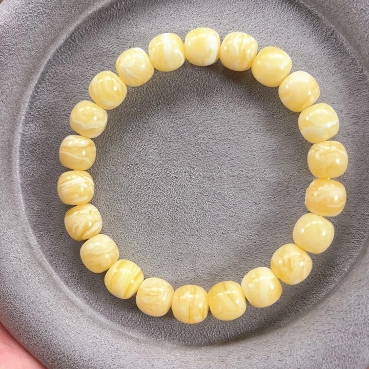 未镶嵌蜜蜡手串纯天然俄料同料白蜡金纹高桩虎皮