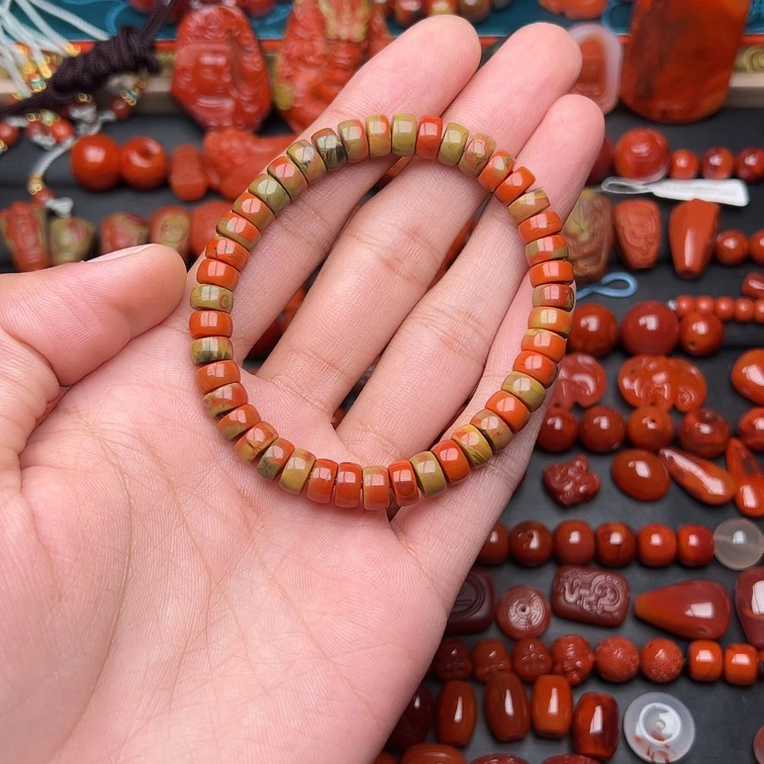 南红玛瑙未镶嵌卡 7+包浆单圈