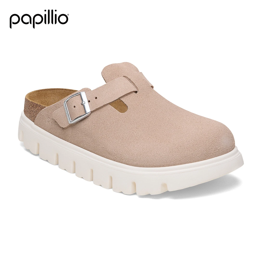 BIRKENSTOCK勃肯德国进口Papillio女款绒面革Boston厚底包头拖鞋