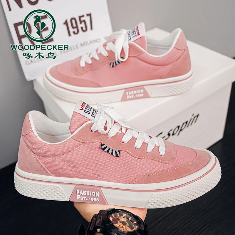 啄木鸟帆布鞋男士2025年春季新款休闲百搭帆布鞋透气潮流时尚青年