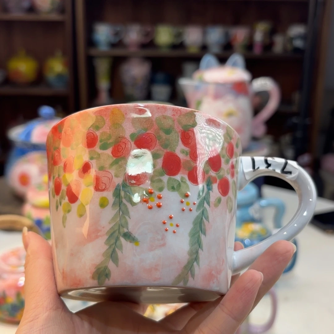 景德镇手绘高温釉下彩陶瓷茶具