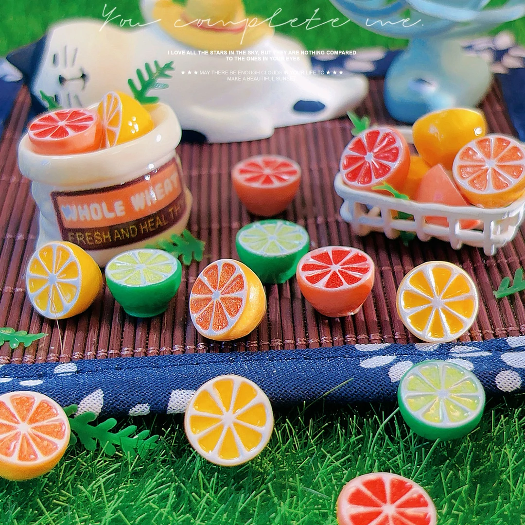 朵儿定制-半个橘子-定制奶油胶食玩配件树脂diy手工百搭