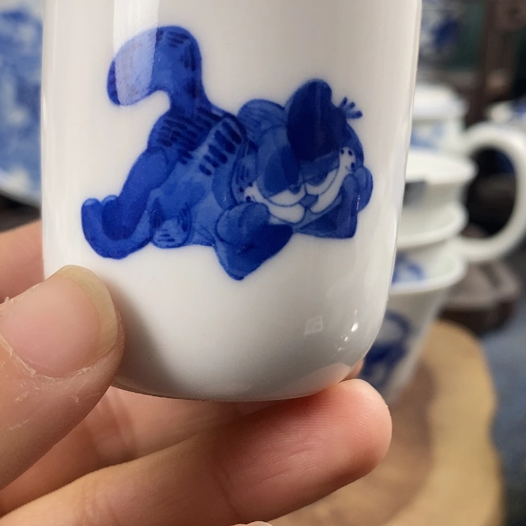 瓷片景德镇手绘青花茶器1