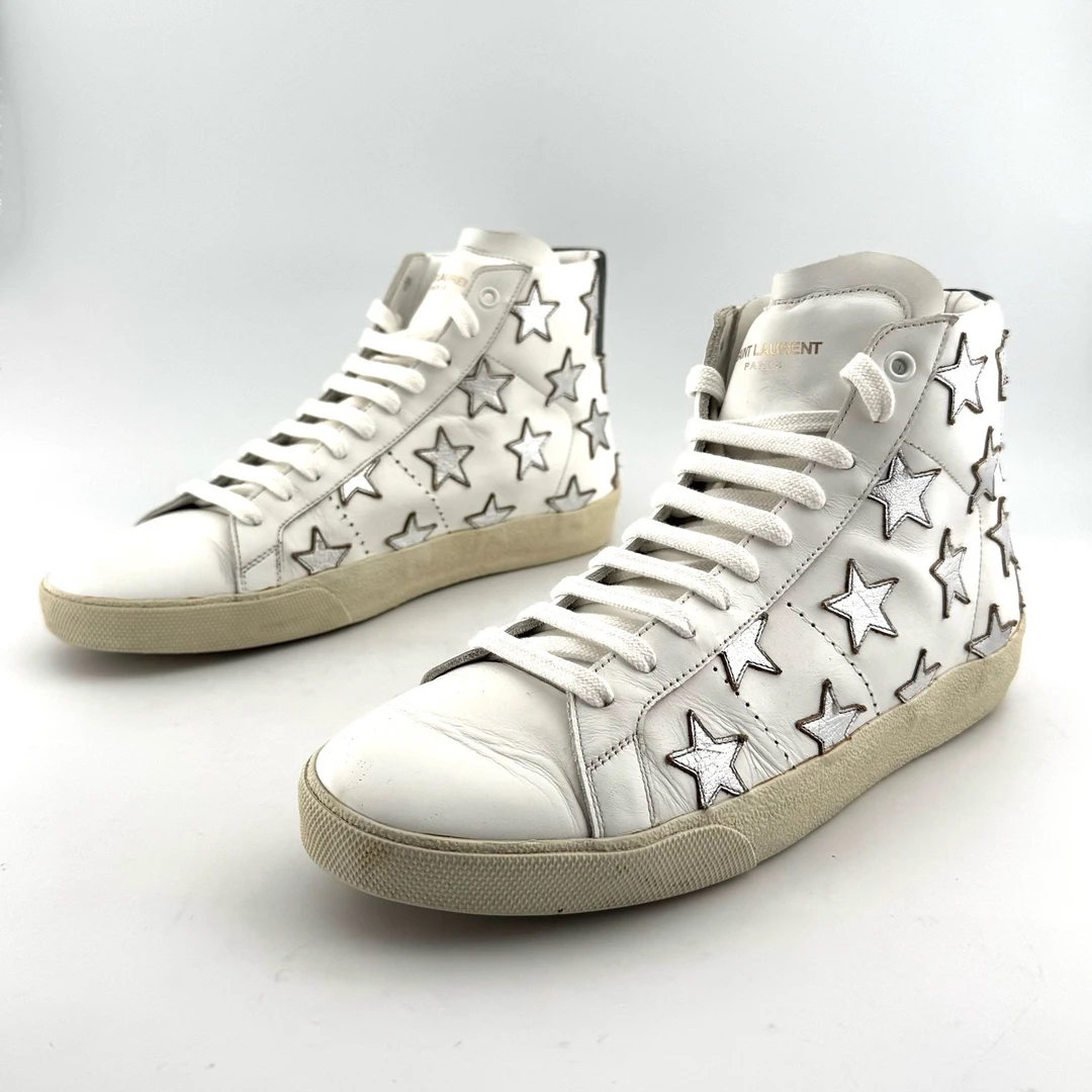 90新 YSL/圣罗兰  星星小白鞋 42码 D0369