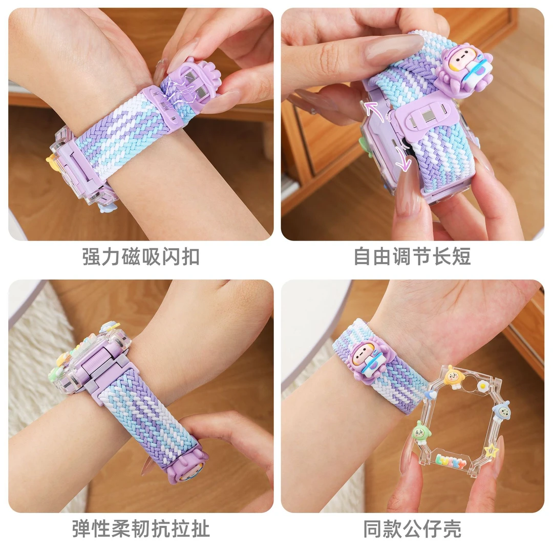 适用于小天才电话手表z7/z6pro/d2/q3立体卡通壳z10/z9/z11表带