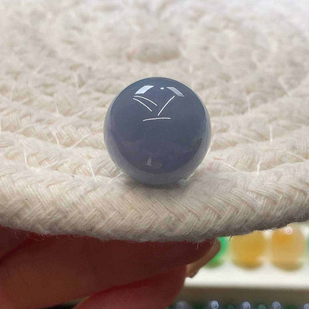 定制翡翠未镶嵌 毛货抛光定制 浓色紫珠珠 卡15.5 ye