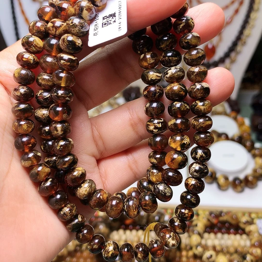 琥珀未镶嵌裸石抚顺琥珀8妖花