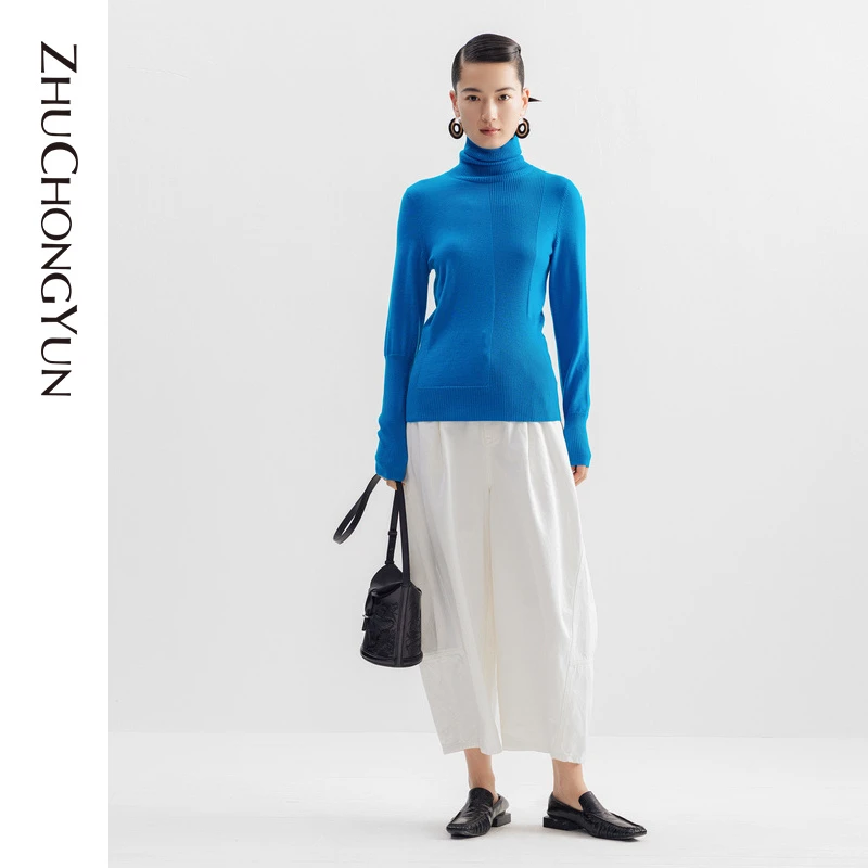 ZHUCHONGYUNZHUCHONGYUN冬新款修身高领针织毛衣C1CX4803M
