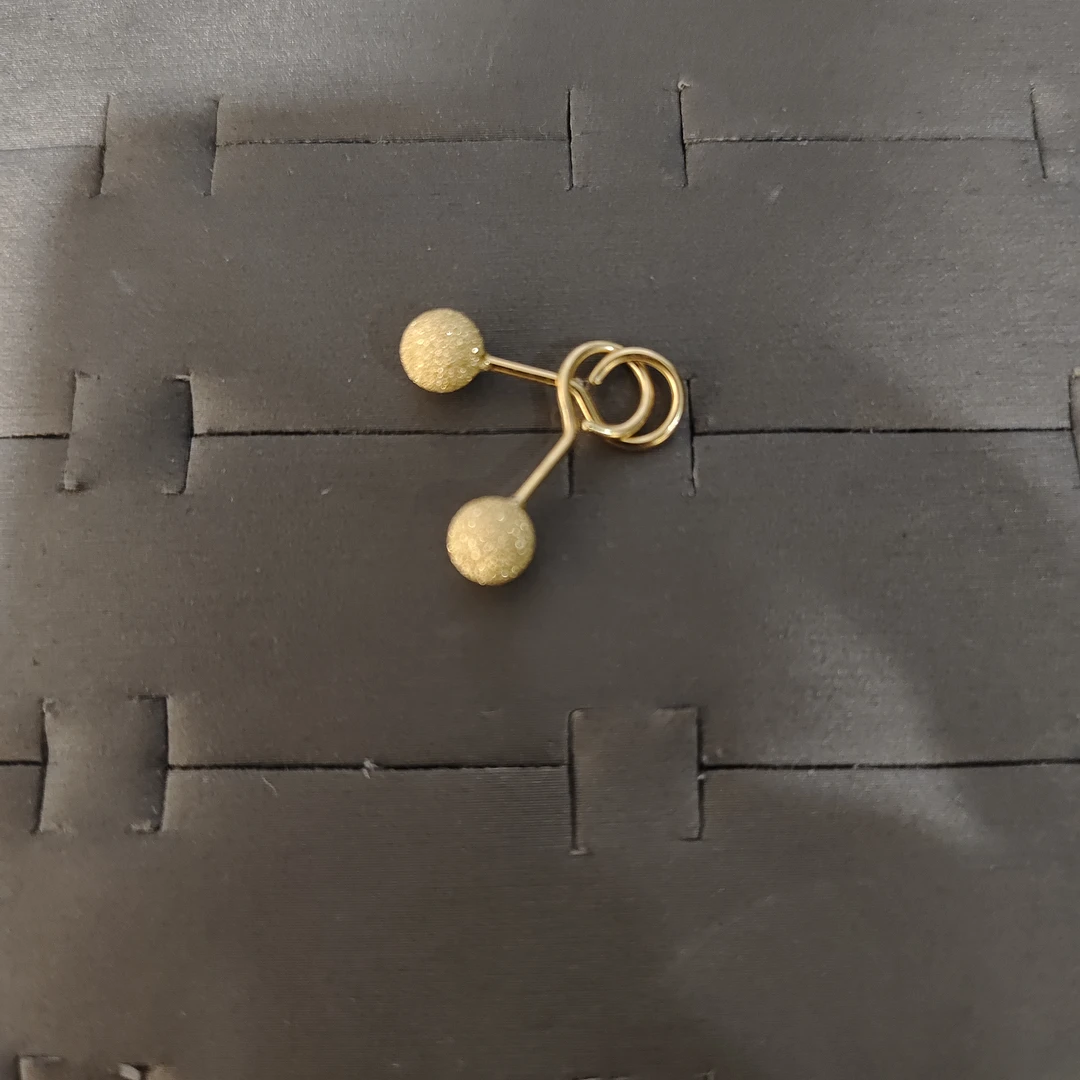 【星星专享】足金999 豆豆耳钉 弯钩+直针  1.79+1.33 VP ed