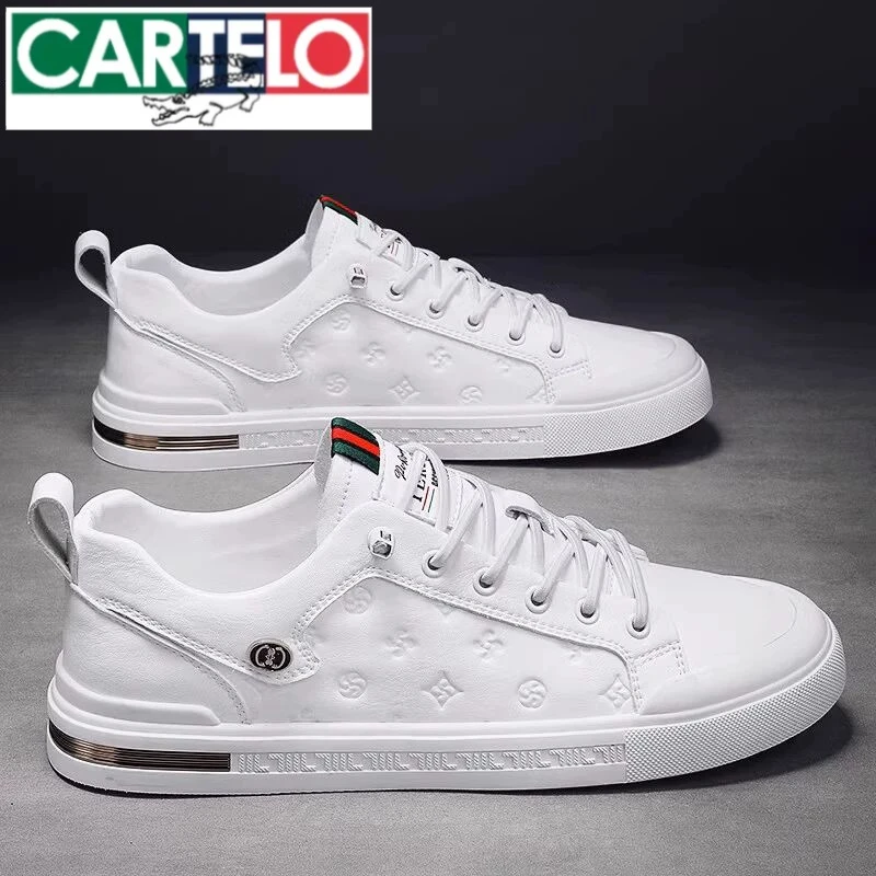 卡帝乐鳄鱼板鞋男鞋秋季2025新款轻奢豆豆鞋子男士休闲小白鞋男款