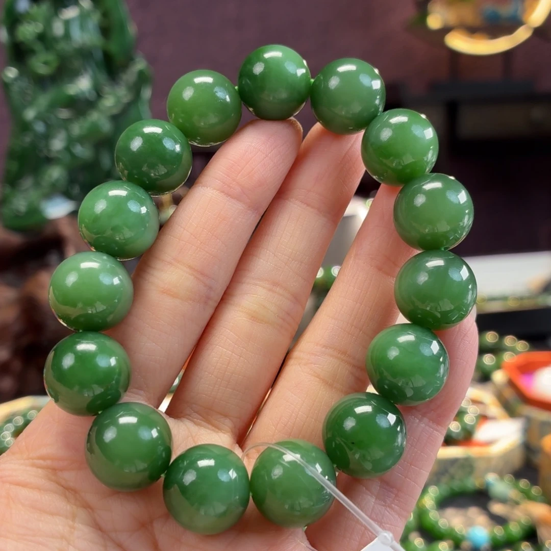 牛***王和田玉（碧玉）未镶嵌手串