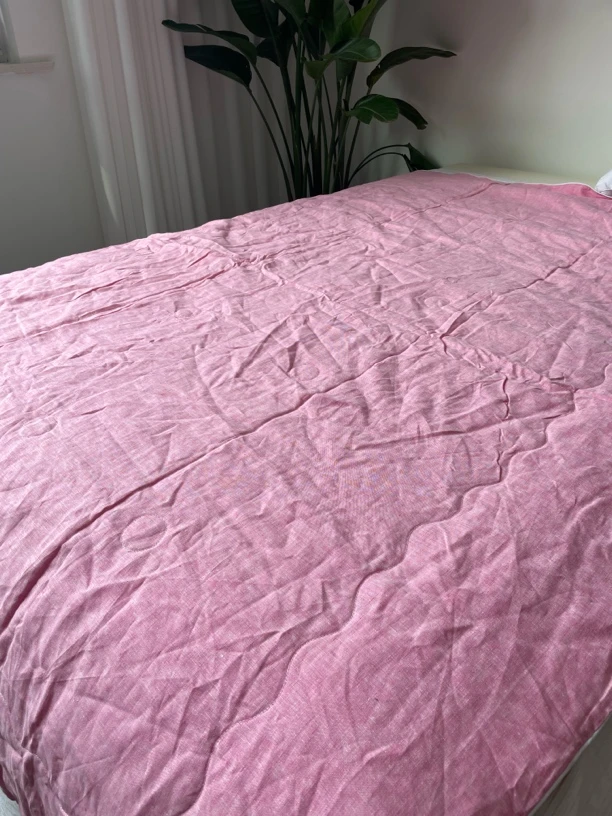 T084 双面汉麻粉色夏凉被 140✖️200cm