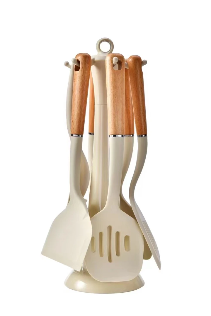 新疆包邮艾拓斯硅胶套铲不粘锅专用铲勺耐高温防烫手厨具套装