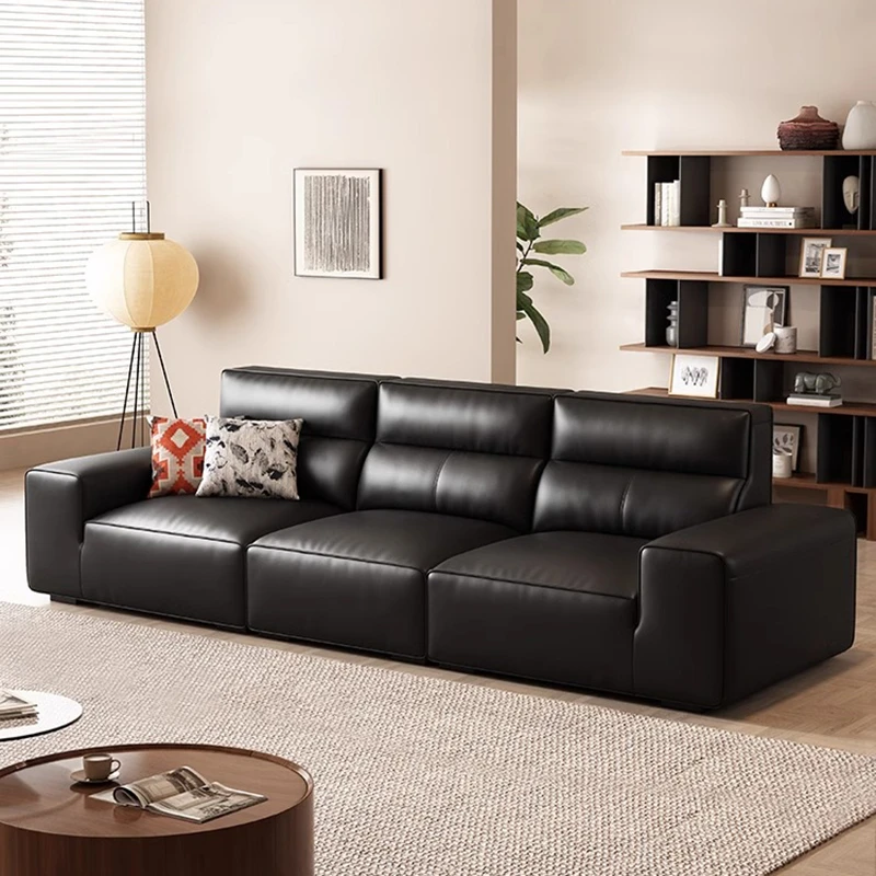 高靠夏图大黑牛全真皮沙发现代简约2025客厅意式极简头层牛皮沙发