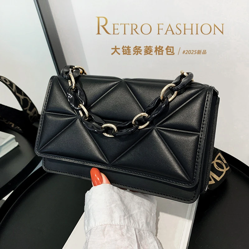 潮时尚网红单肩小方包简约ins宽休闲感包包女秋