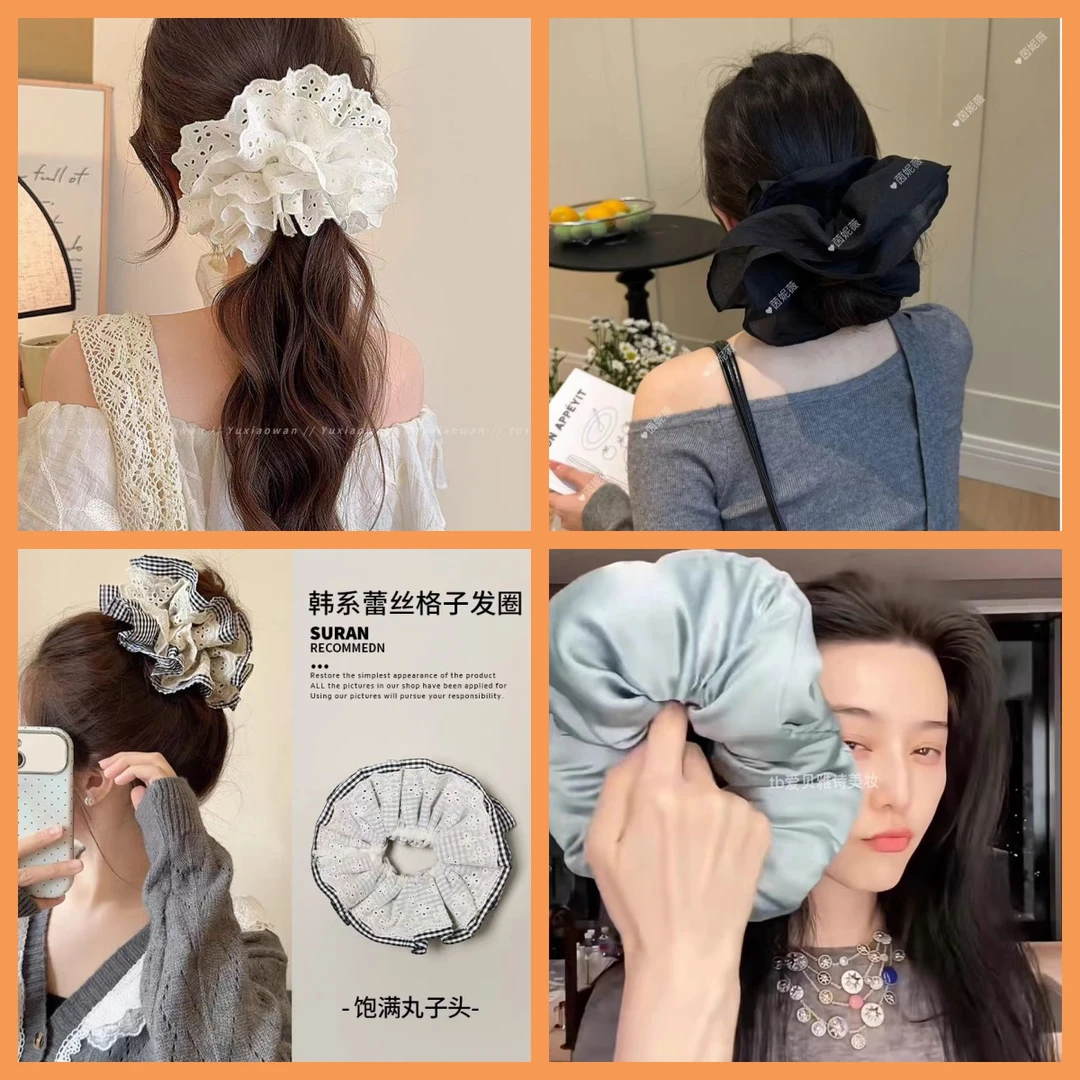 精选好物专属链接超仙网纱大肠圈 方巾时尚抓夹盘发器抓夹扎头发