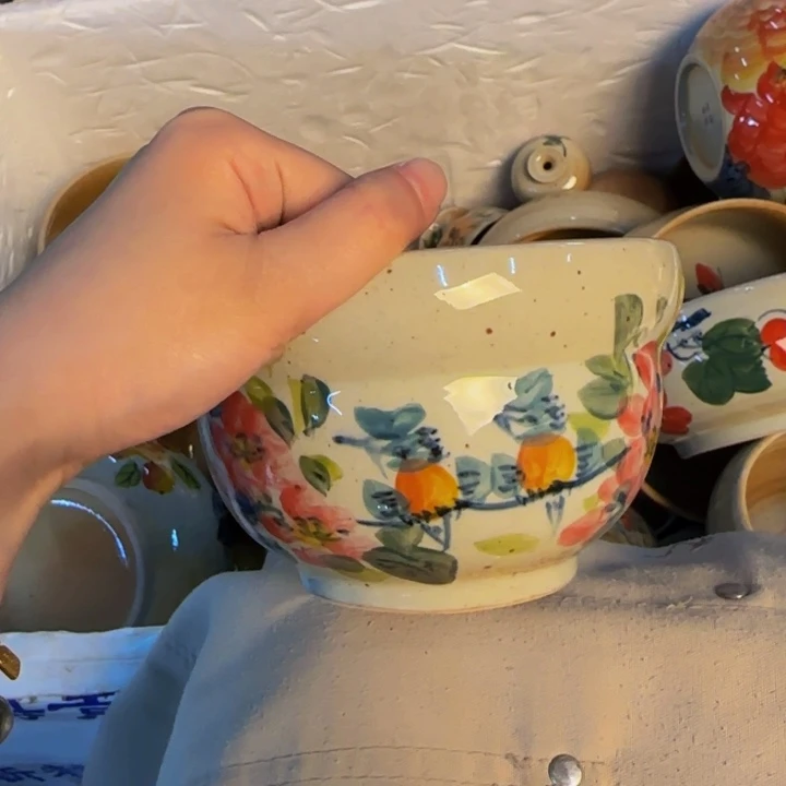 瓷片手工手绘细微不一样