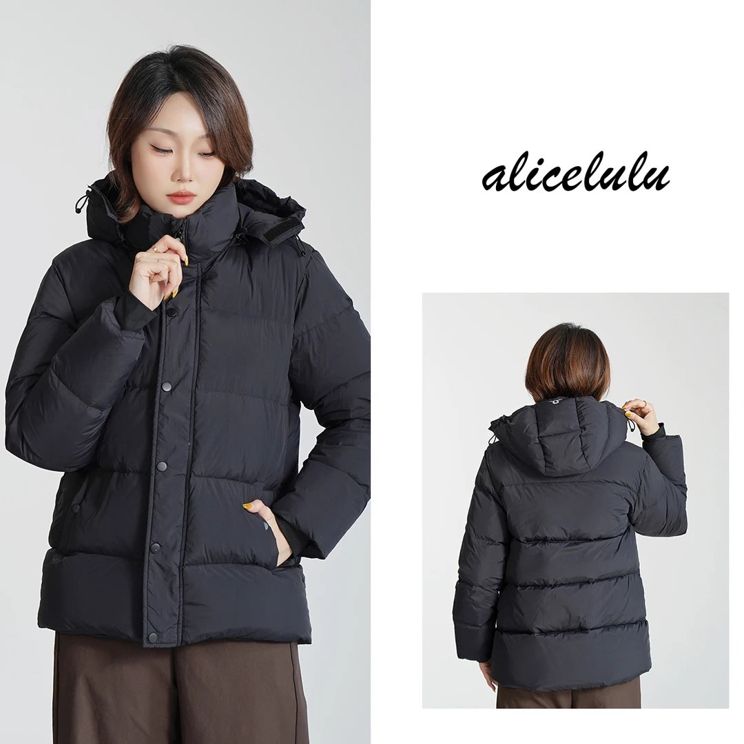 [alicelulu]通勤简约百搭蓬松保暖面包连帽羽绒服S2144786Tr