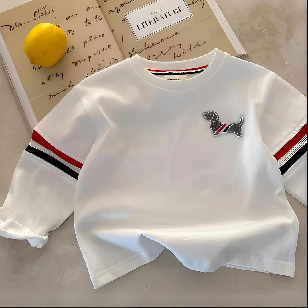 儿童纯棉T2025春款潮牌长袖T恤衫中小童装男童装女童纯棉春秋装