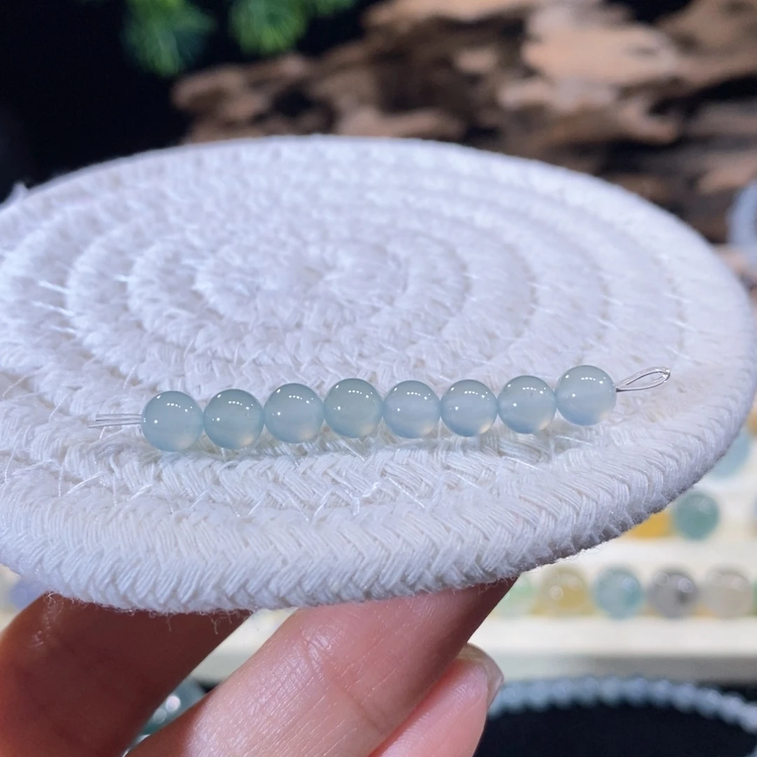 翡翠未镶嵌颈饰翡翠冰淡蓝小珠多样性发一