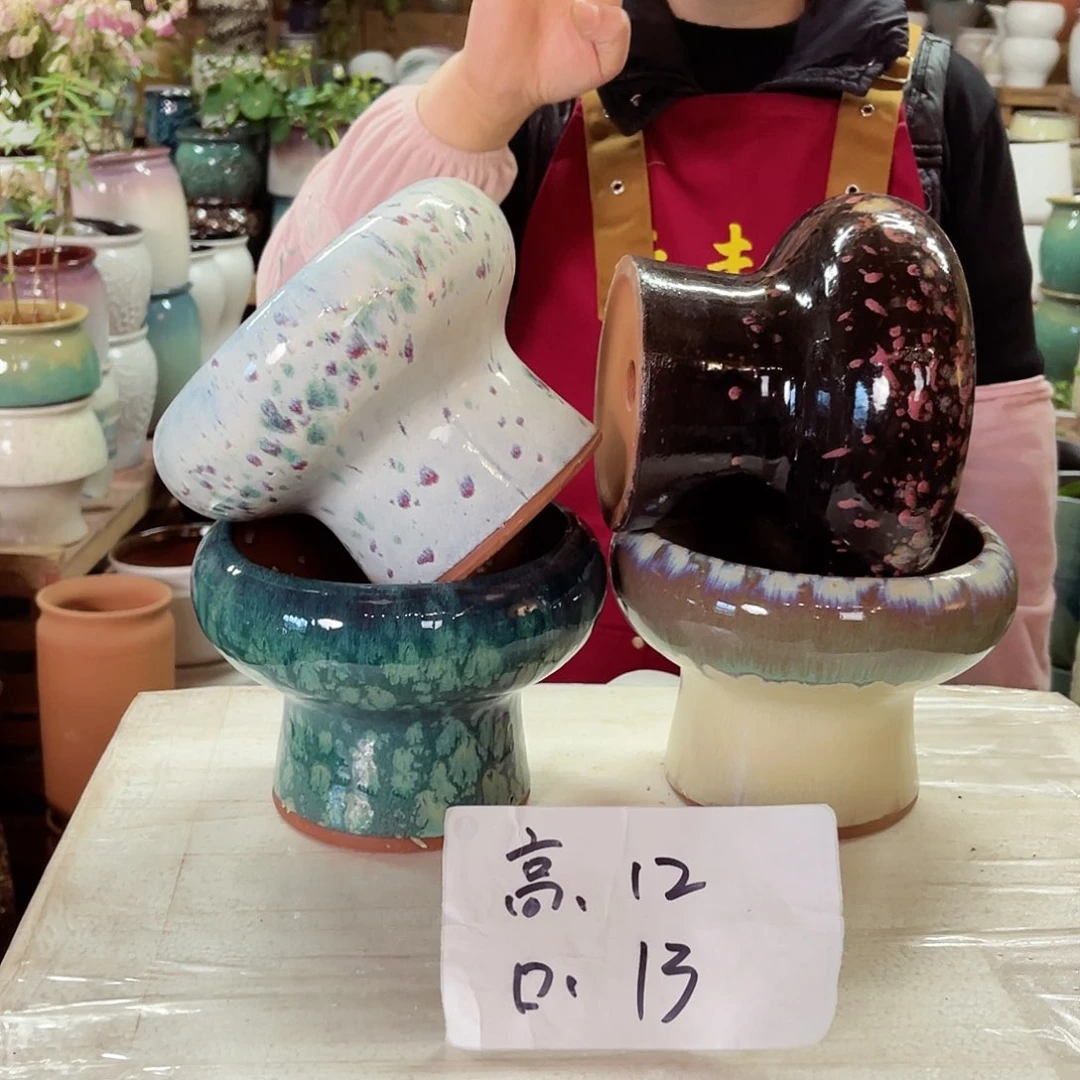 紫砂花盆高度12口径13