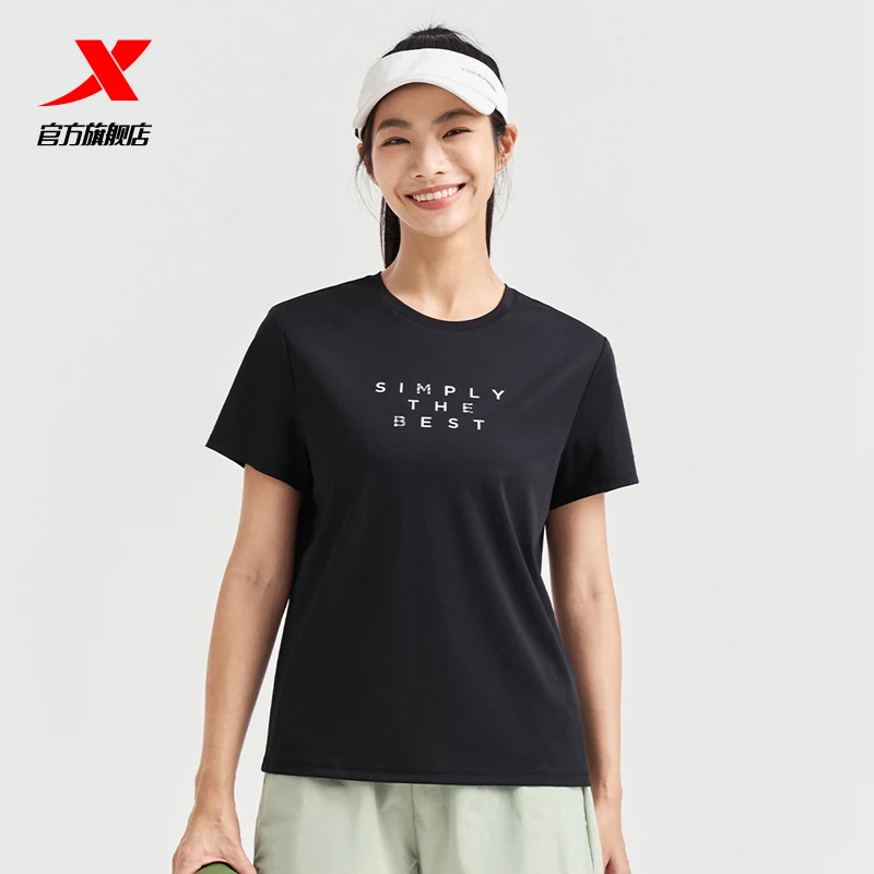 【欧若风】特步运动短袖女欧若风25夏季百搭圆领短袖针织衫宽松运动