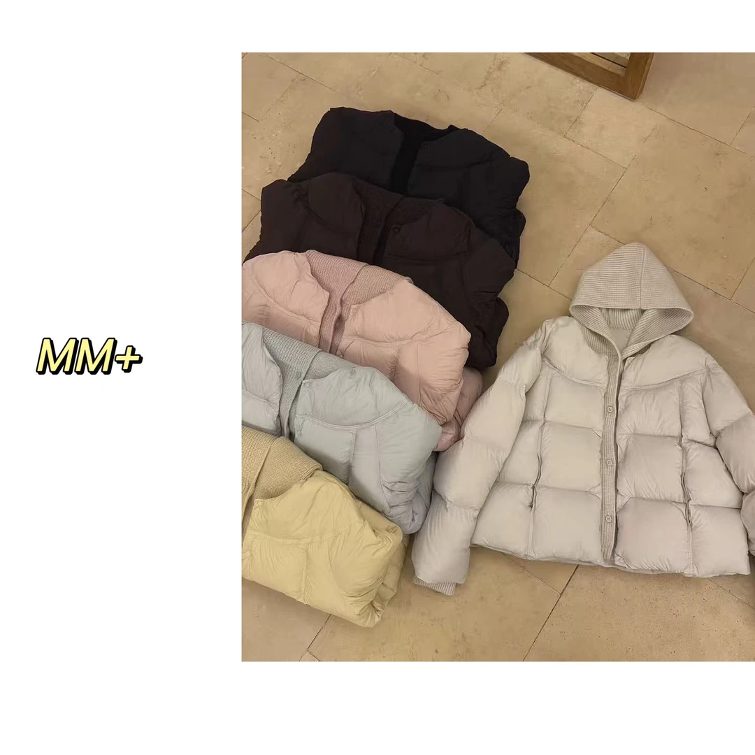 木木家｜绒彩甜心｜2025新款韩系慵懒风泡芙针织连帽羽绒服