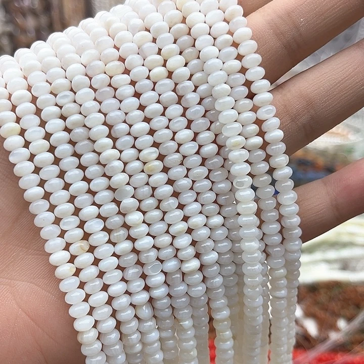 未镶嵌玛瑙/玉髓珠宝半成品一条5mm左右贝壳算盘珠