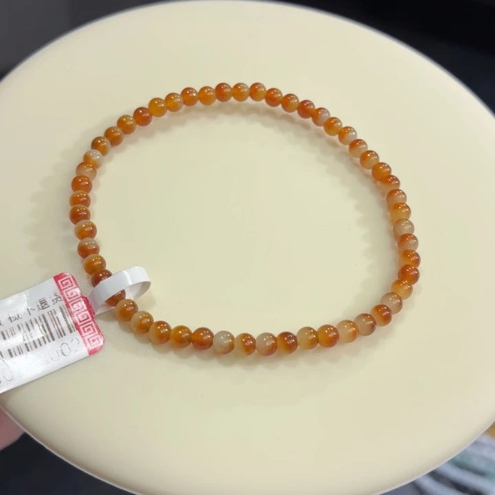 翡翠未镶嵌手链聚宝盆小米珠卡3.5