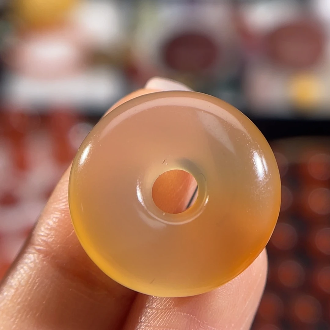 玛瑙/玉髓未镶嵌平安扣 21x6.7mm 不退换