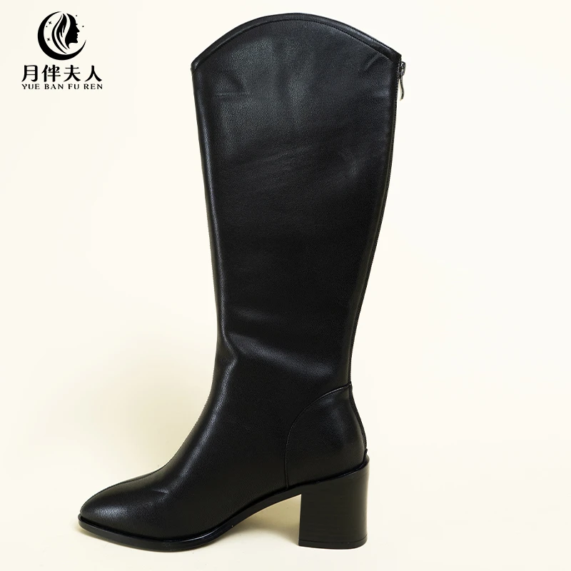 月伴夫人 2024新款大筒围胖mm女靴粗腿加肥过膝高筒靴XZ023