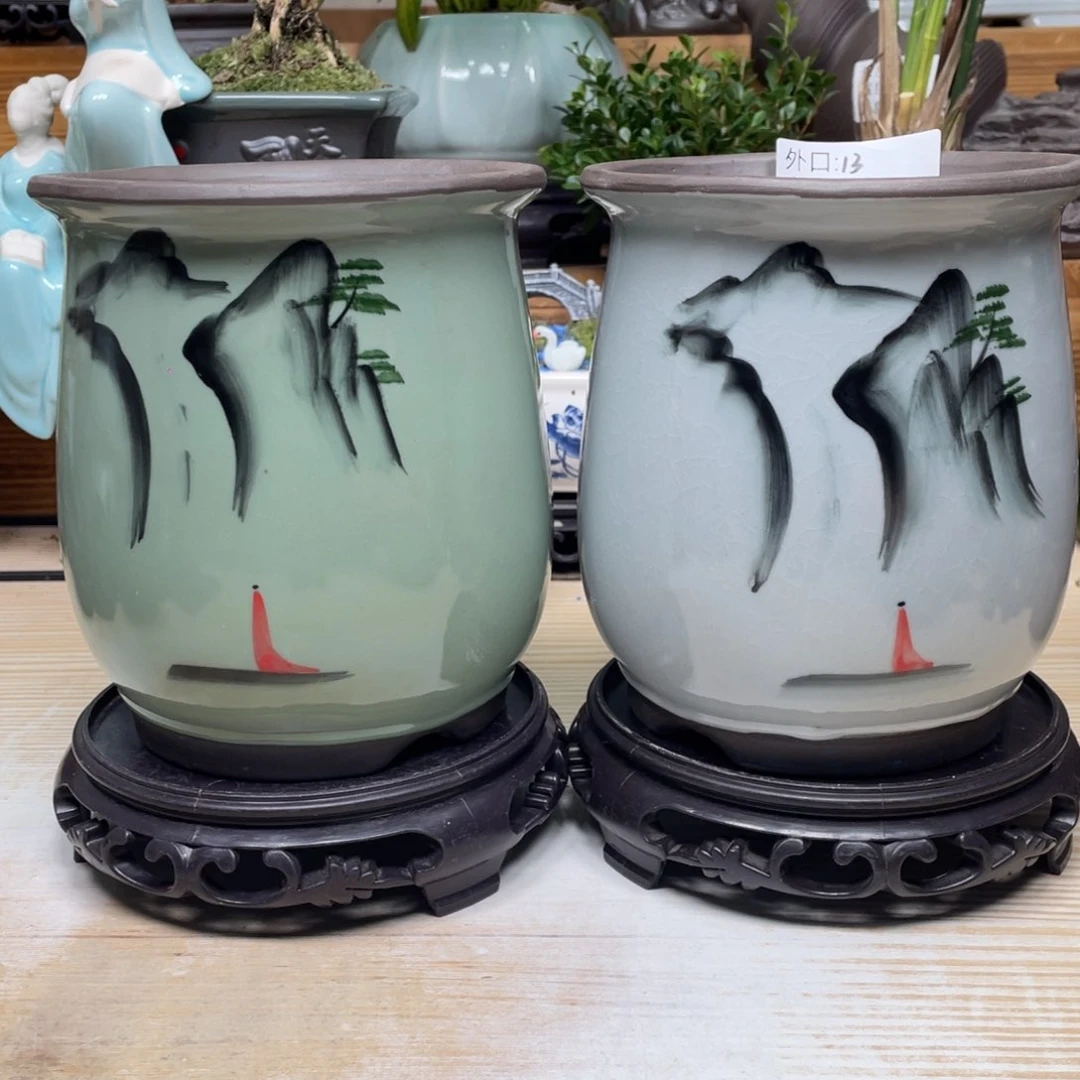 紫砂花盆陶瓷艺术花盆陶瓷
