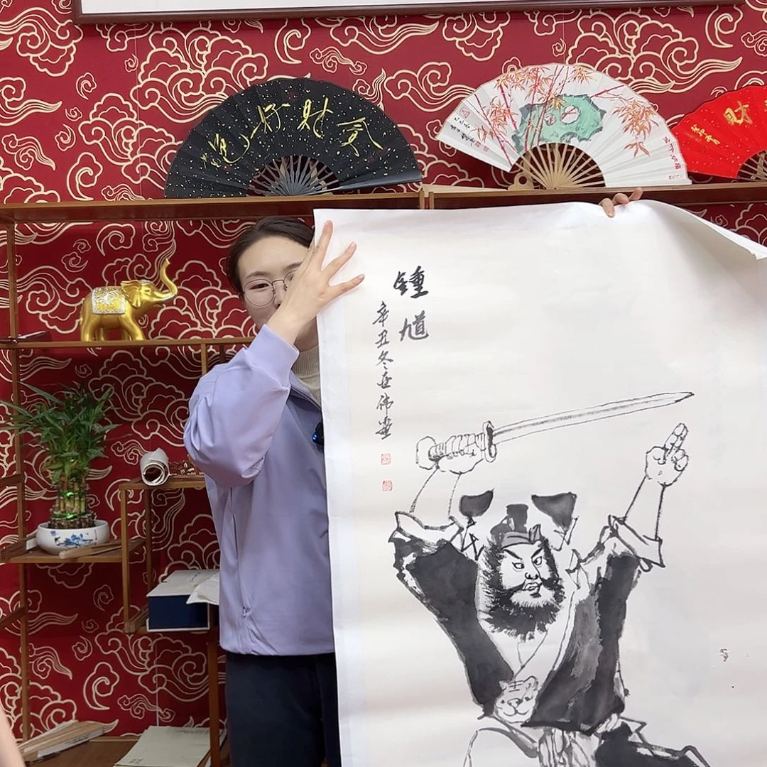 书法书法10寸 手写手绘 头青竹子 默认粘好