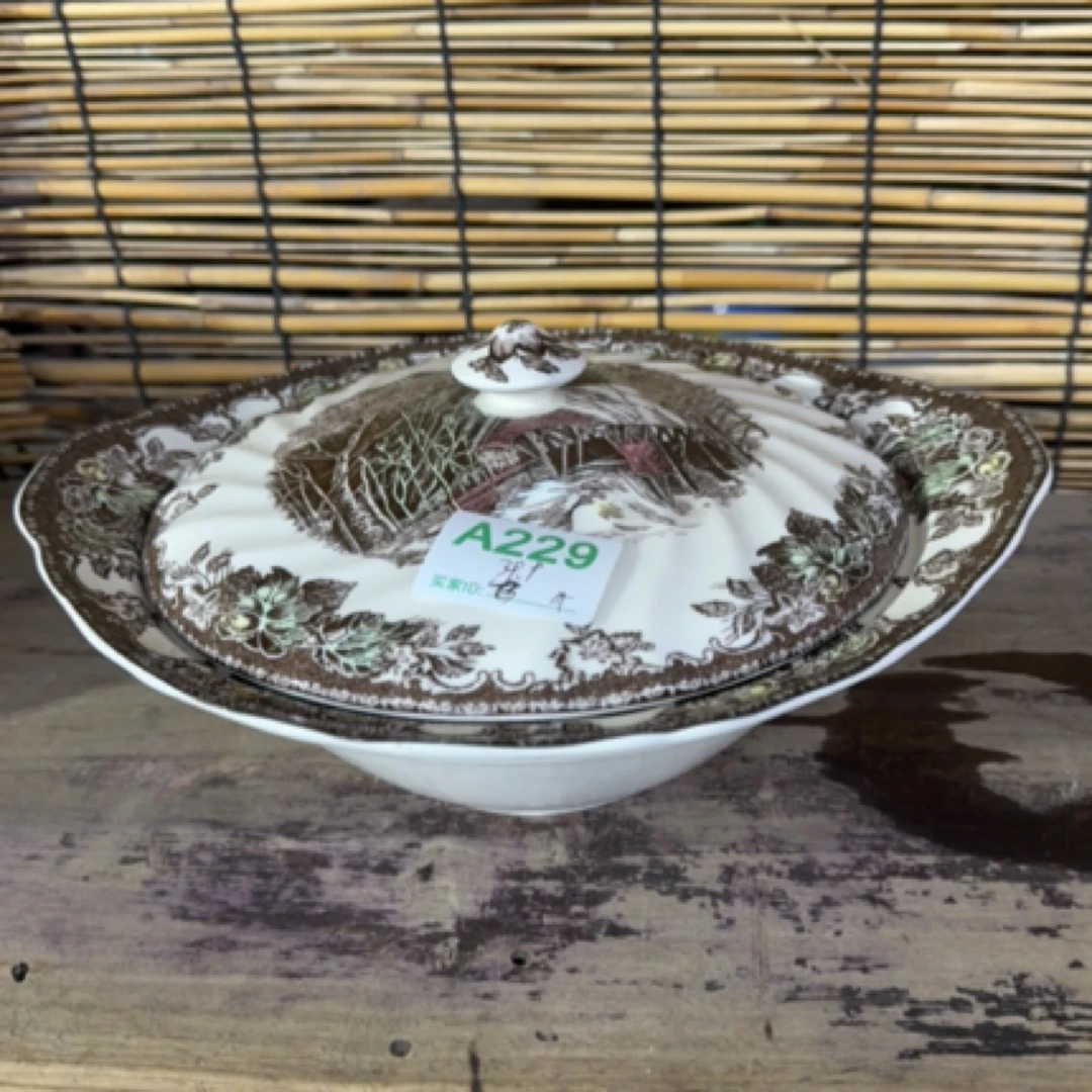 磁州窑，日用汤锅直径23高7.5《微瑕气泡落砂》