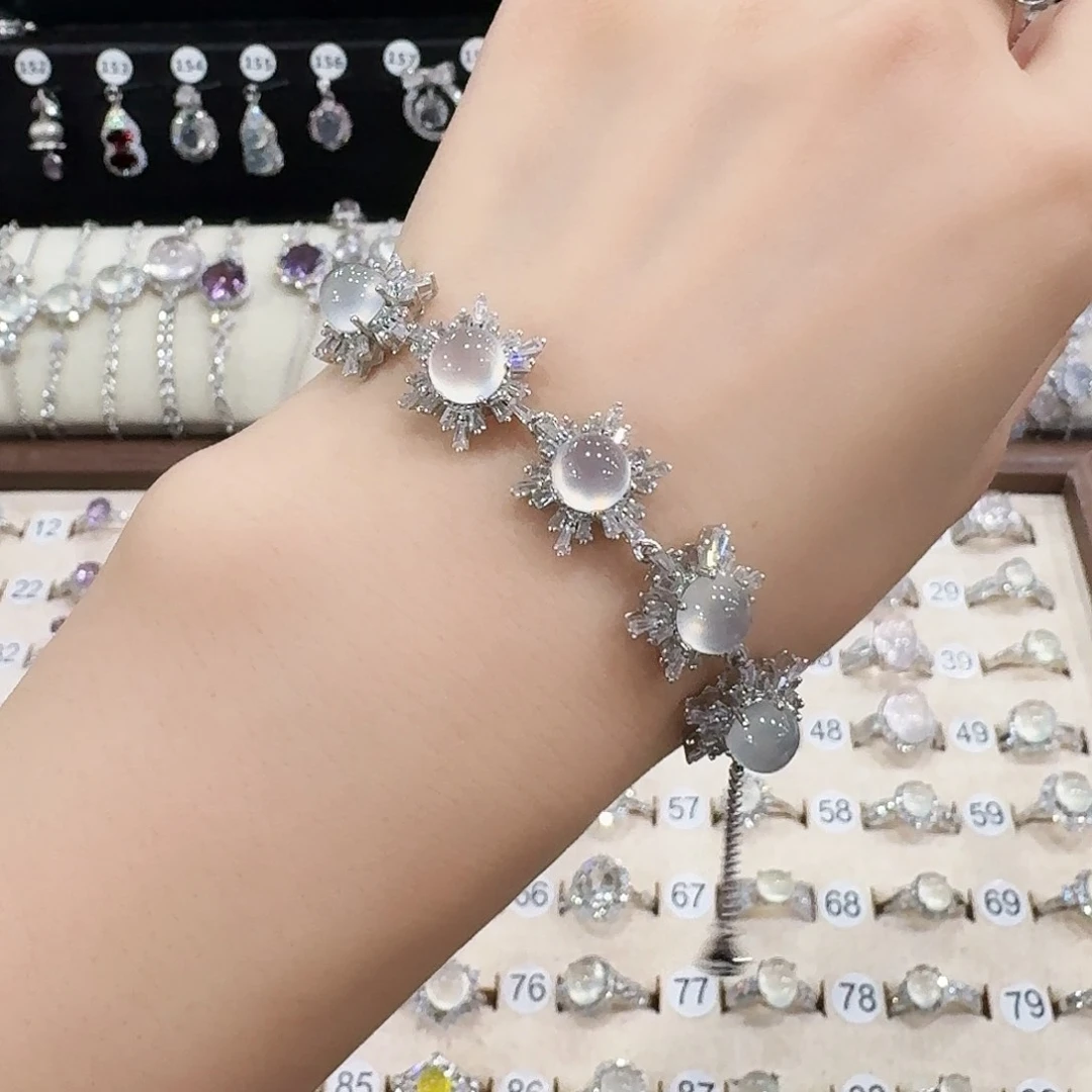 银S925镶嵌蛇纹石玉手链?****?