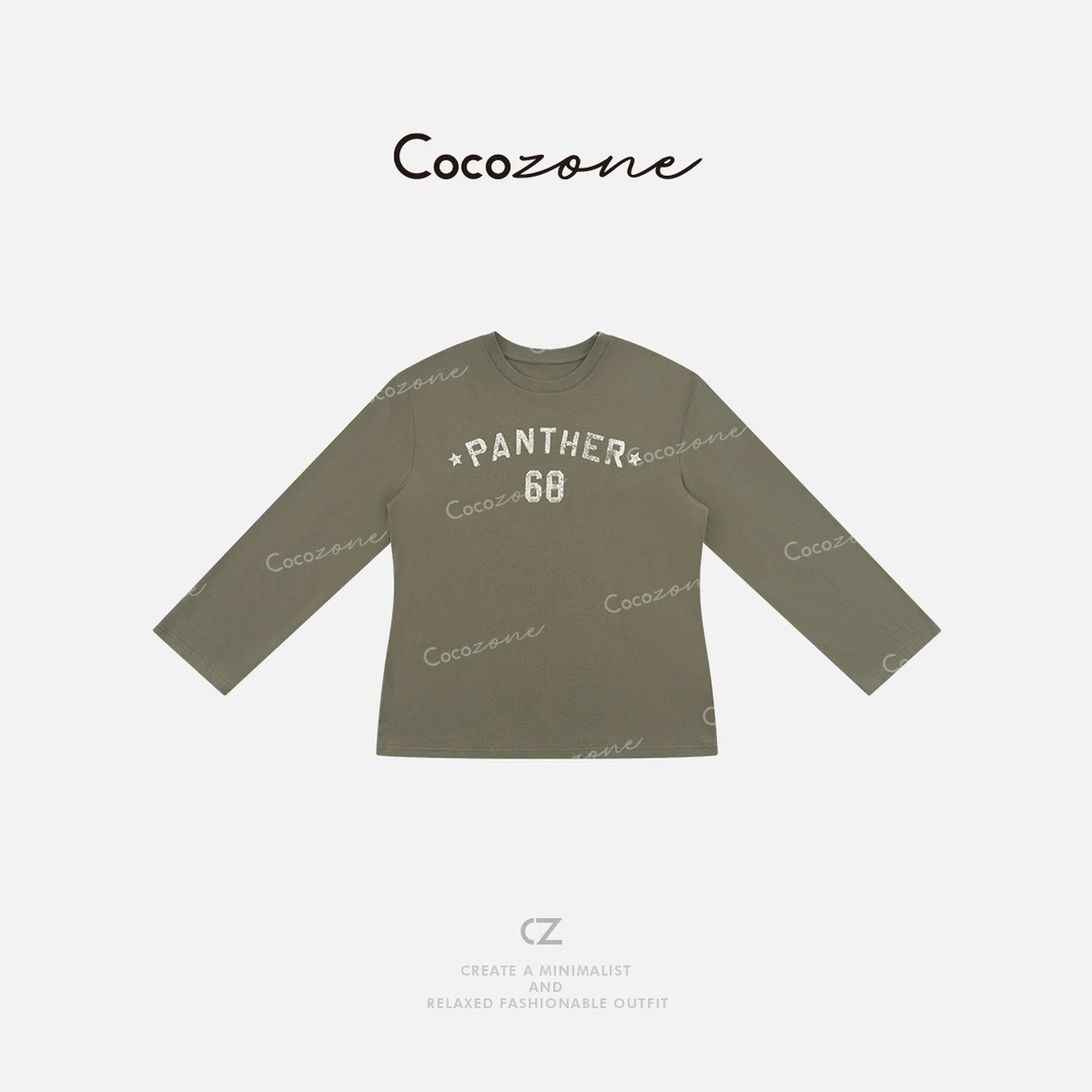 COCO ZONE 刘一一【100棉】圆领修身出行简约长袖T恤 CD1A1082