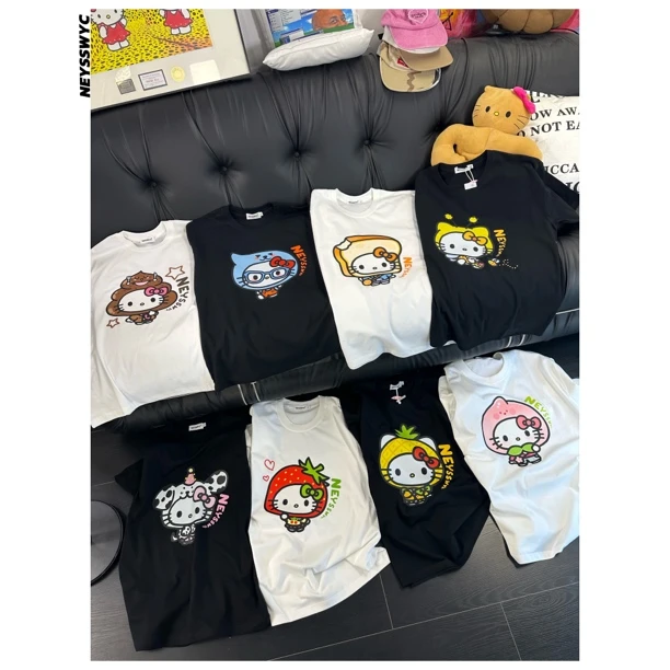 NEYSSWYC  “大头系列” KT不断更新..纯棉短袖T恤宽松印花圆领卡通