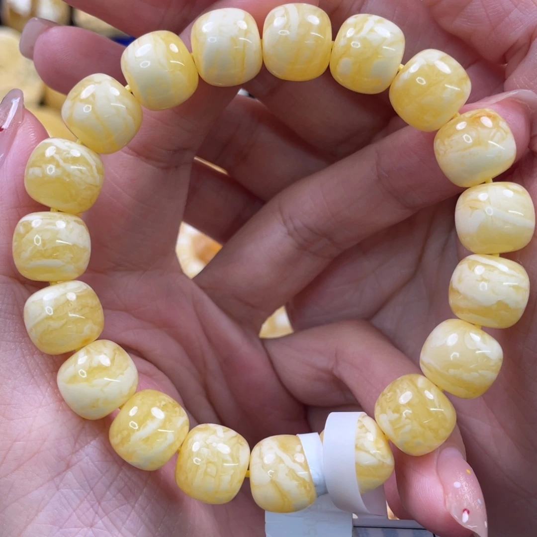 蜜蜡未镶嵌裸石琥珀蜜蜡手串卡12mm